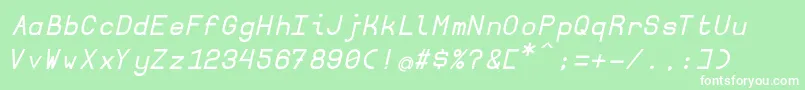 Borgenboldoblique Font – White Fonts on Green Background