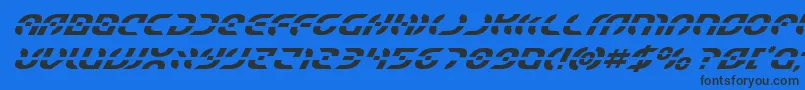 Starfightersuperital Font – Black Fonts on Blue Background