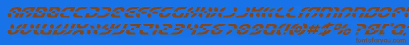 Starfightersuperital Font – Brown Fonts on Blue Background