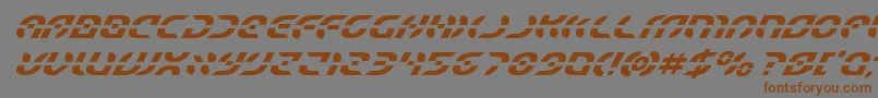 Starfightersuperital-Schriftart – Braune Schriften auf grauem Hintergrund