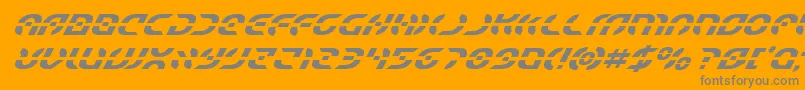 Starfightersuperital Font – Gray Fonts on Orange Background