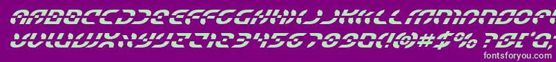 Starfightersuperital Font – Green Fonts on Purple Background