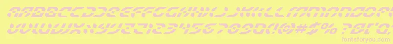 Starfightersuperital Font – Pink Fonts on Yellow Background