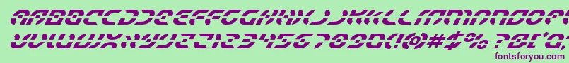 Starfightersuperital Font – Purple Fonts on Green Background