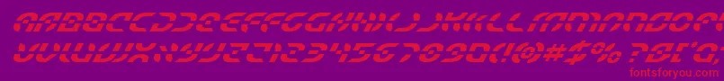 Starfightersuperital Font – Red Fonts on Purple Background