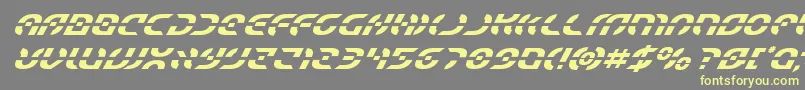 Starfightersuperital Font – Yellow Fonts on Gray Background