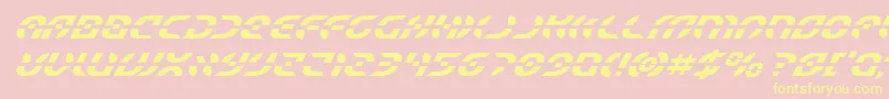 Starfightersuperital Font – Yellow Fonts on Pink Background