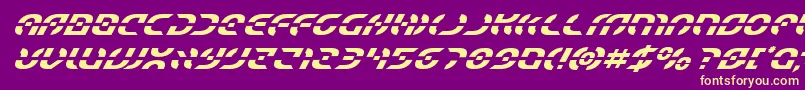 Starfightersuperital Font – Yellow Fonts on Purple Background