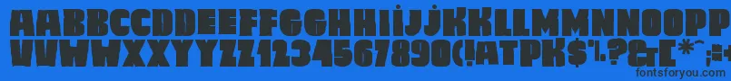 Caligula Font – Black Fonts on Blue Background