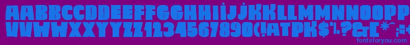 フォントCaligula – 紫色の背景に青い文字