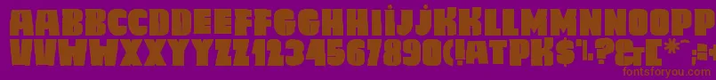 Caligula-Schriftart – Braune Schriften auf violettem Hintergrund