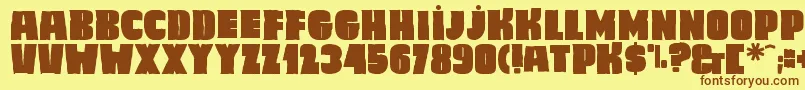 Caligula Font – Brown Fonts on Yellow Background