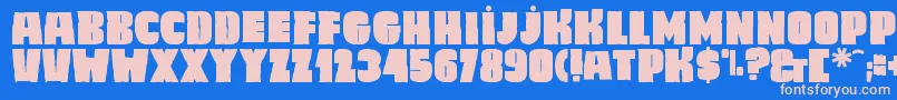 Caligula Font – Pink Fonts on Blue Background