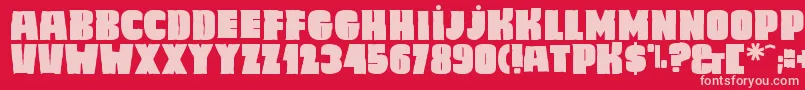 Caligula Font – Pink Fonts on Red Background