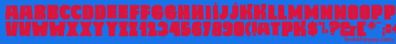 Caligula Font – Red Fonts on Blue Background