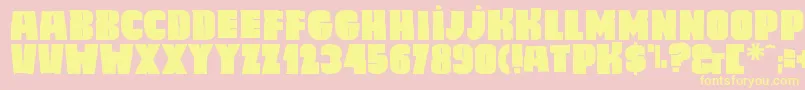 Caligula Font – Yellow Fonts on Pink Background