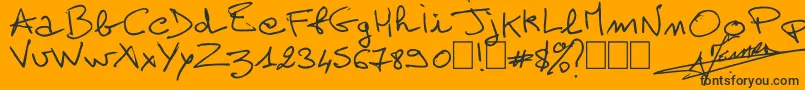Шрифт AlainPerso – чёрные шрифты на оранжевом фоне