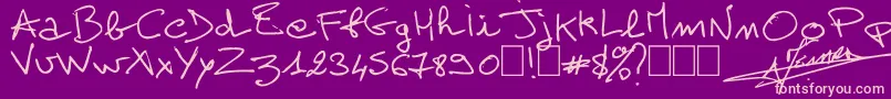 AlainPerso Font – Pink Fonts on Purple Background