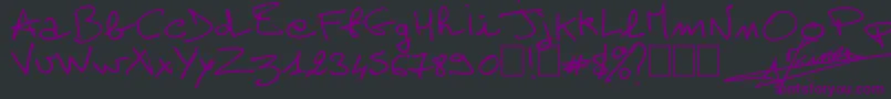 Шрифт AlainPerso – фиолетовые шрифты на чёрном фоне