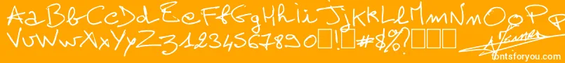 Шрифт AlainPerso – белые шрифты на оранжевом фоне