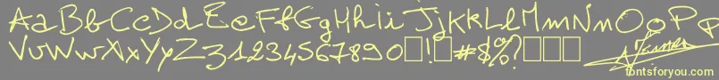 Шрифт AlainPerso – жёлтые шрифты на сером фоне
