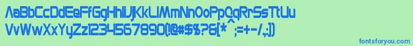 MonsOlympiaCondensedBold Font – Blue Fonts on Green Background