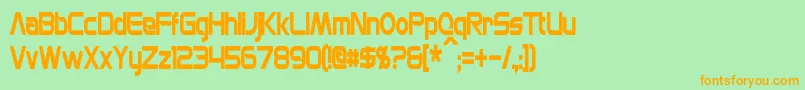 MonsOlympiaCondensedBold Font – Orange Fonts on Green Background