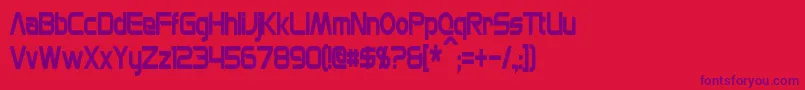 Fonte MonsOlympiaCondensedBold – fontes roxas em um fundo vermelho