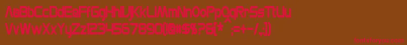 MonsOlympiaCondensedBold-Schriftart – Rote Schriften auf braunem Hintergrund