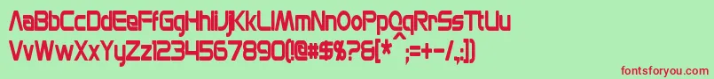 フォントMonsOlympiaCondensedBold – 赤い文字の緑の背景