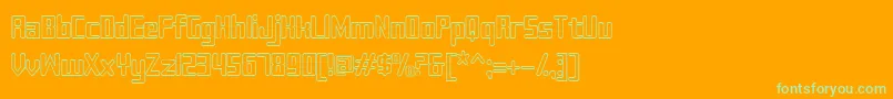 フォントSujeta Outline – オレンジの背景に緑のフォント