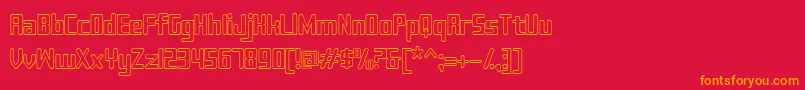 Sujeta Outline Font – Orange Fonts on Red Background