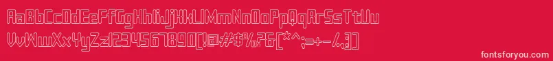 フォントSujeta Outline – 赤い背景にピンクのフォント