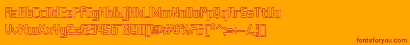Sujeta Outline-Schriftart – Rote Schriften auf orangefarbenem Hintergrund