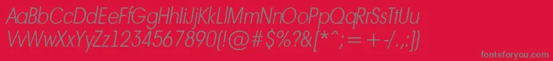 AAvanteltnrThinitalic Font – Gray Fonts on Red Background