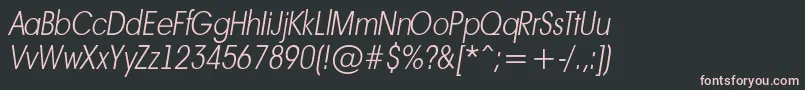Czcionka AAvanteltnrThinitalic – różowe czcionki na czarnym tle