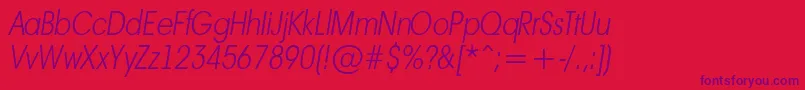 AAvanteltnrThinitalic Font – Purple Fonts on Red Background