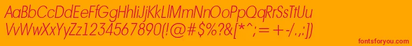 AAvanteltnrThinitalic Font – Red Fonts on Orange Background
