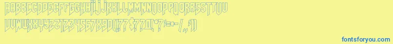 Amazdoomleftoutline Font – Blue Fonts on Yellow Background