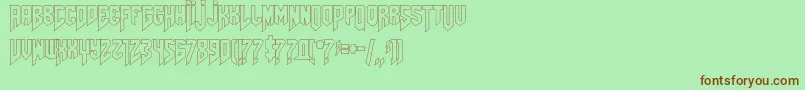 Amazdoomleftoutline Font – Brown Fonts on Green Background