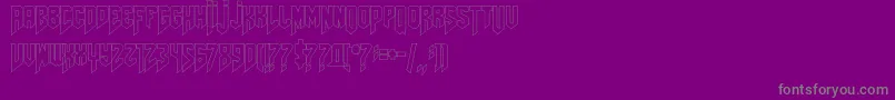 Amazdoomleftoutline-fontti – harmaat kirjasimet violetilla taustalla