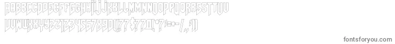 Amazdoomleftoutline Font – Gray Fonts on White Background