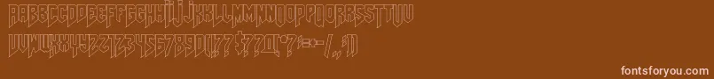 Amazdoomleftoutline Font – Pink Fonts on Brown Background