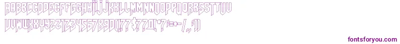 Amazdoomleftoutline Font – Purple Fonts on White Background