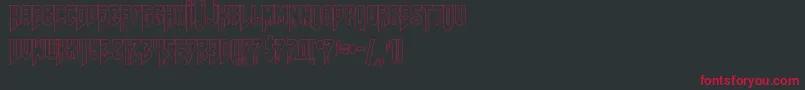 Amazdoomleftoutline Font – Red Fonts on Black Background