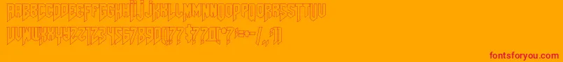 Amazdoomleftoutline Font – Red Fonts on Orange Background