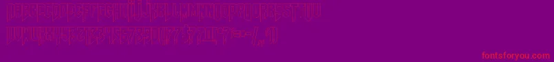 Шрифт Amazdoomleftoutline – красные шрифты на фиолетовом фоне