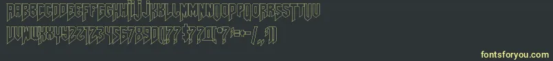 Amazdoomleftoutline Font – Yellow Fonts on Black Background