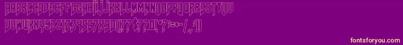 Fonte Amazdoomleftoutline – fontes amarelas em um fundo roxo