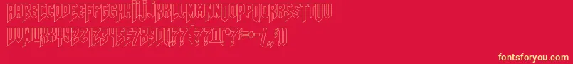 Amazdoomleftoutline Font – Yellow Fonts on Red Background